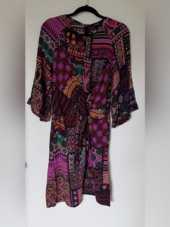 Desigual Dresses & Skirts - Desigual Multicolor Geometric & Floral Print Dress — Purple, Pink, Green, Orange